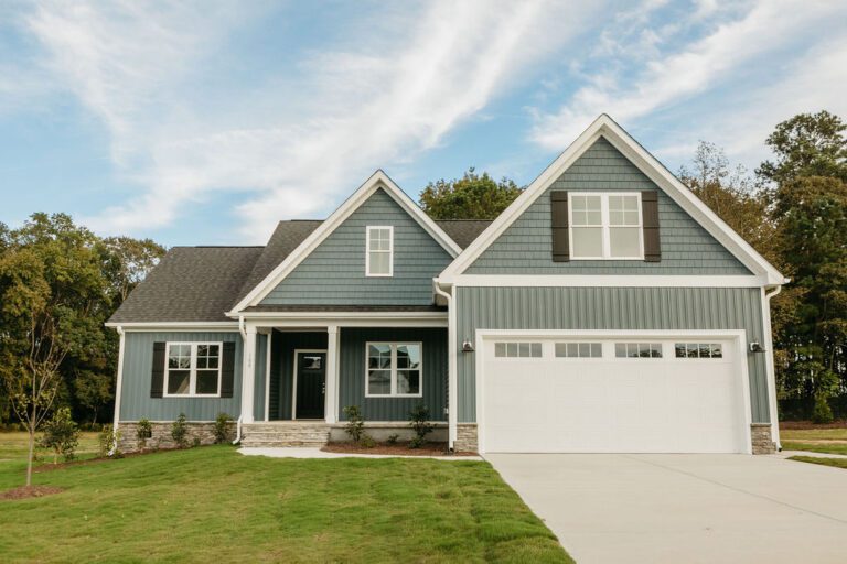 Exterior view of the Caleb Plan by Neuse River Homes