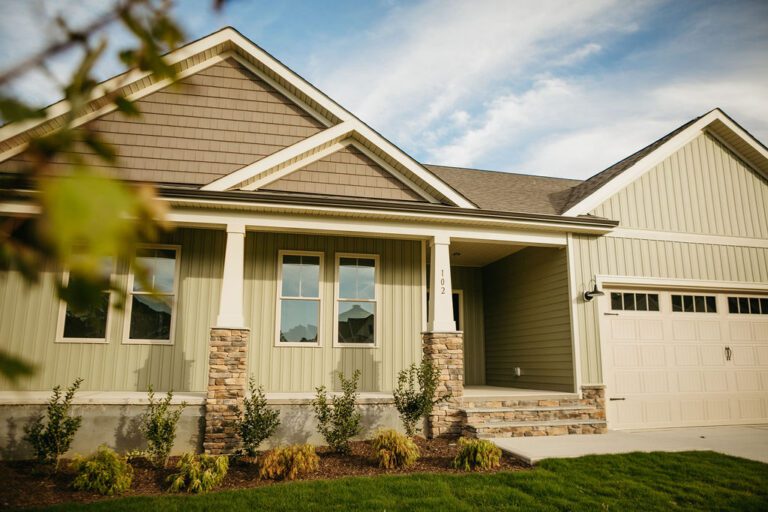 Exterior view of the Tyler Home Plan, 1731 square feet built by Neuse River Homes.