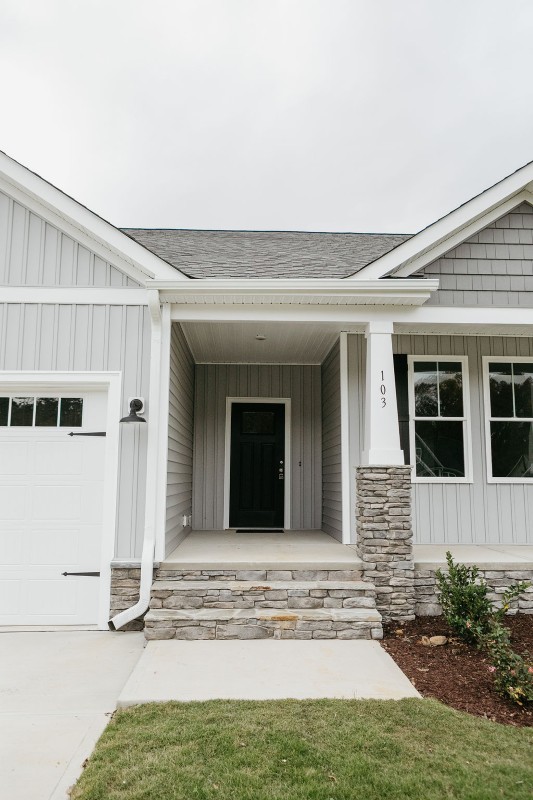 Exterior view of the Tyler Plan by Neuse River Homes