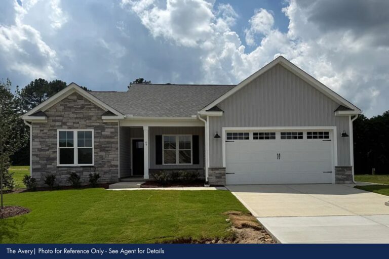 Avery house plan exterior photo by Neuse River Homes - 1614 sq ft, 3 bedroom home available in communities across North Carolina