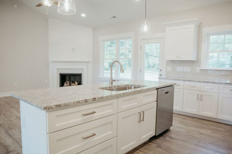 Interior island view of 100 Lucky Lane in the Bartlett Farm neighborhood built by Neuse River Homes