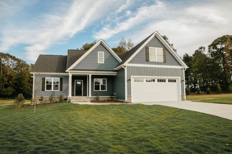 Exterior view of 100 Lucky Lane in the Bartlett Farm neighborhood built by Neuse River Homes