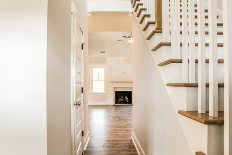 Front entry view of new construction home at 289 Tee Drive in Honaker Farms, Selma NC built by Neuse River Homes