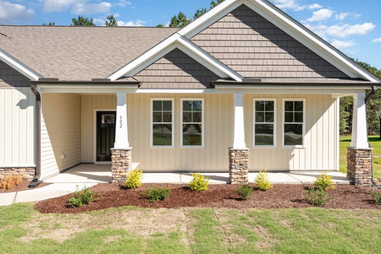 Exterior view of 602 Tuscany Circle in Princeton NC in the Gander Lake community built by Neuse River Homes