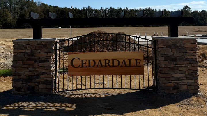 Cedardale Neighborhood in Clayton NC sign