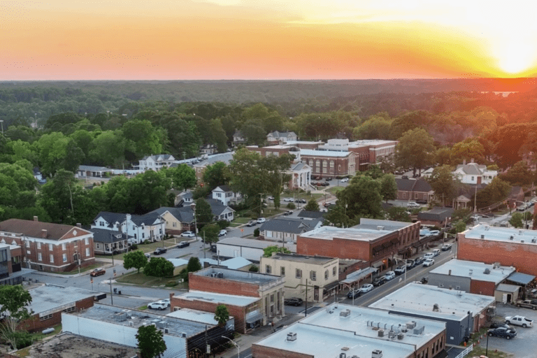 Clayton NC homes and downtown area in Johnston County